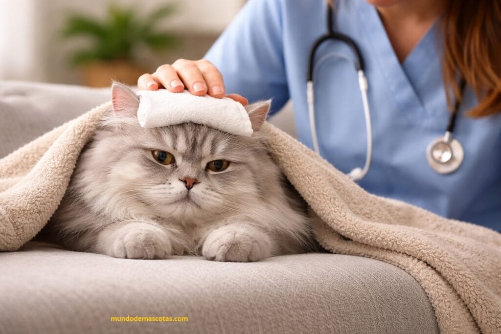 Causas de fiebre en gatos pequeños y grandes