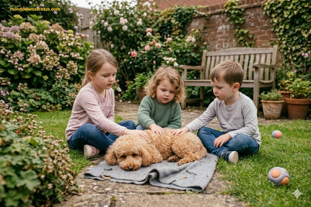 Mi peludo llora al orinar y bota sangre constante y es de raza Poodle descansando en el jardin y cuidado por niños.