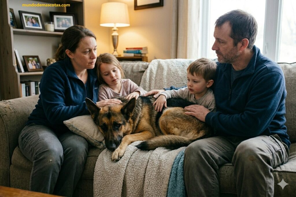 Mi perra orina sangre con coágulos y esta siendo cuidado por niños y adultos por se un pastor alemán hermoso.