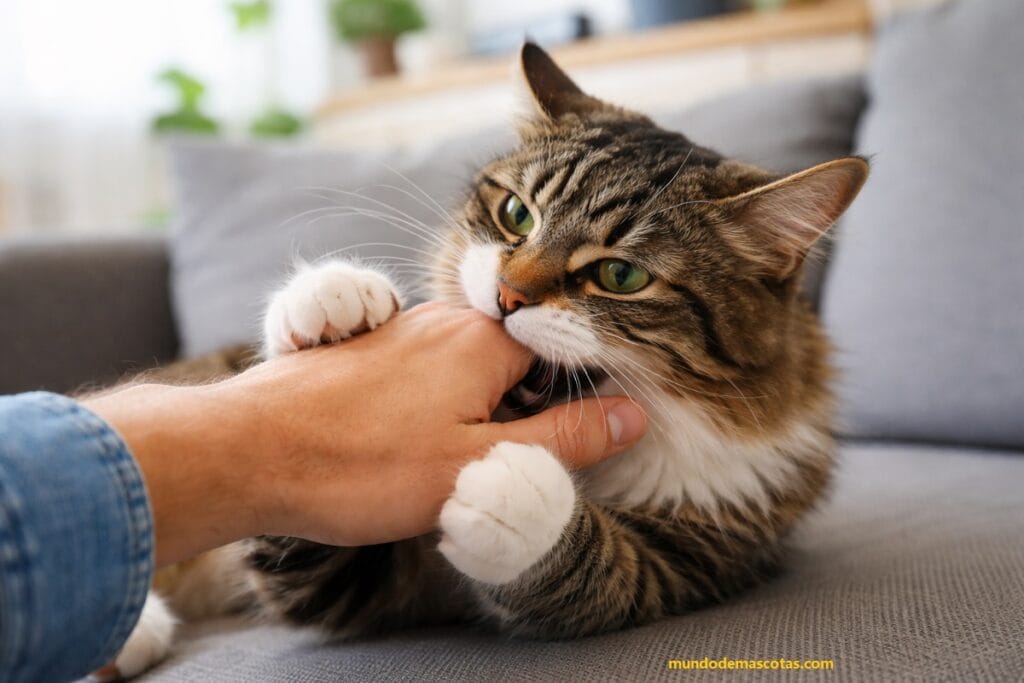 reaccion de ataque porque mi gato muerde y rasguña mucho