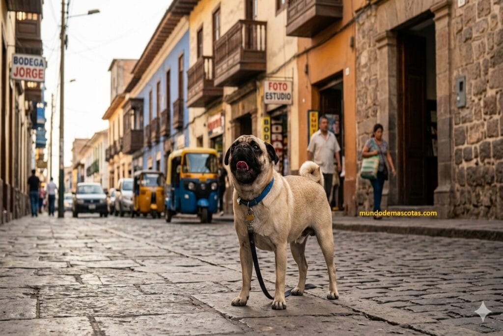 Mi perro le ladra a las personas y es un pug que se estresa durante sus paseos por la calle