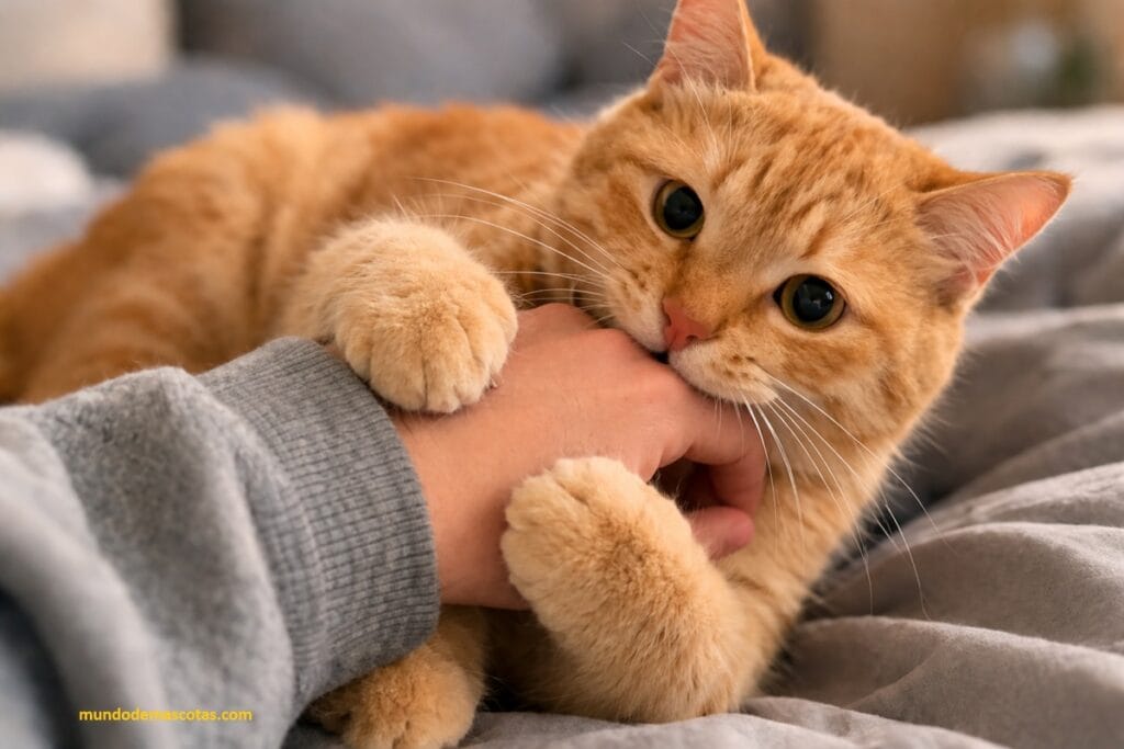 Por qué los gatos muerden las manos