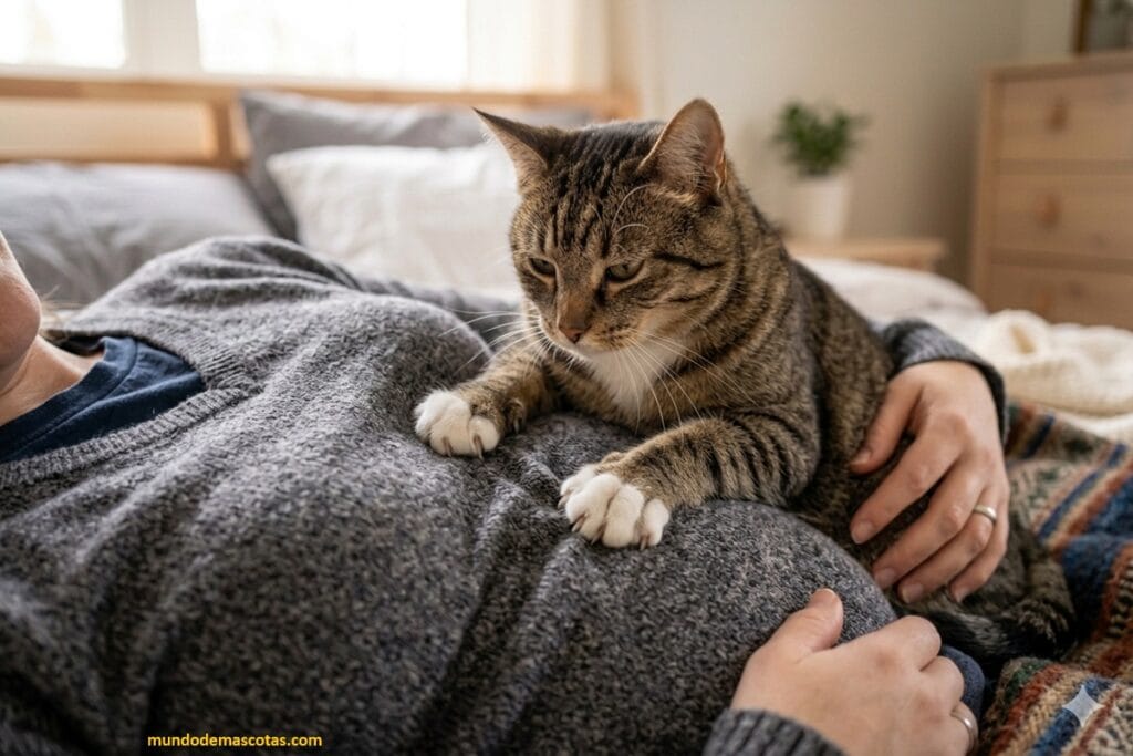 por que los gatos amasan a los humanos