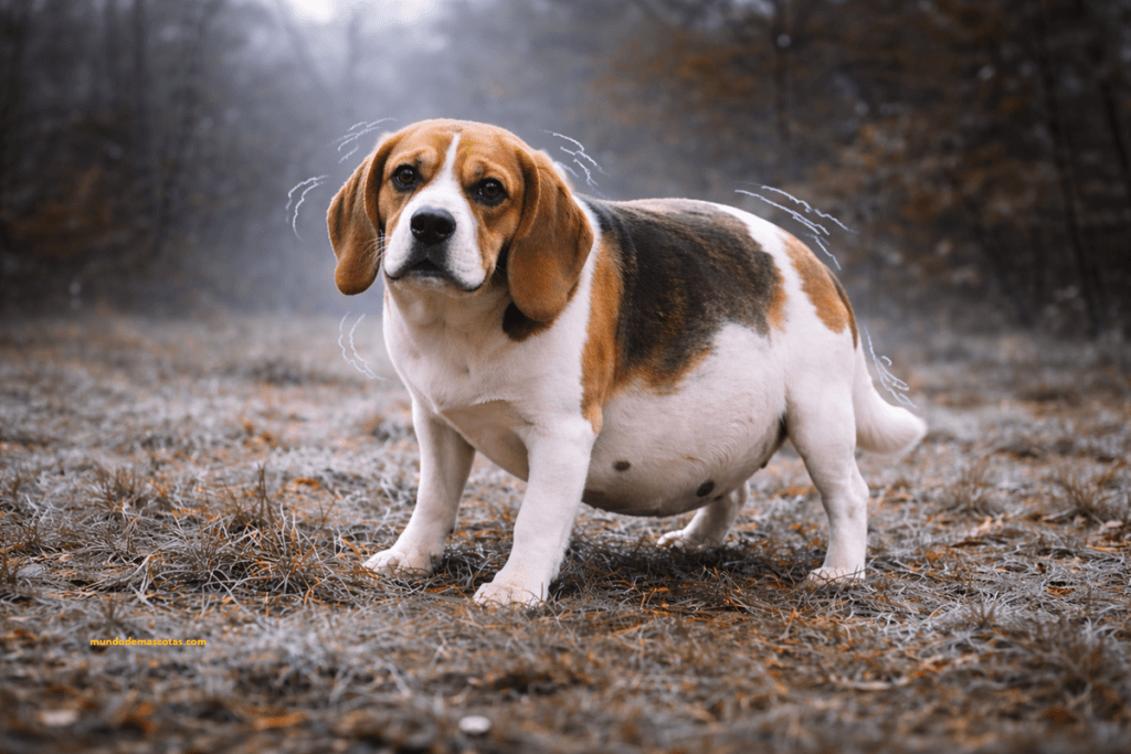 perra pequeña embarazada con tembladera