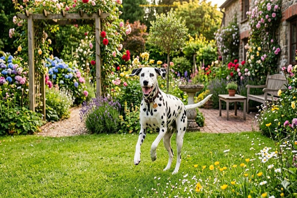 Cómo quitarle los gases a mi perro de forma natural y es un dálmata corriendo en el jardín y esta feliz
