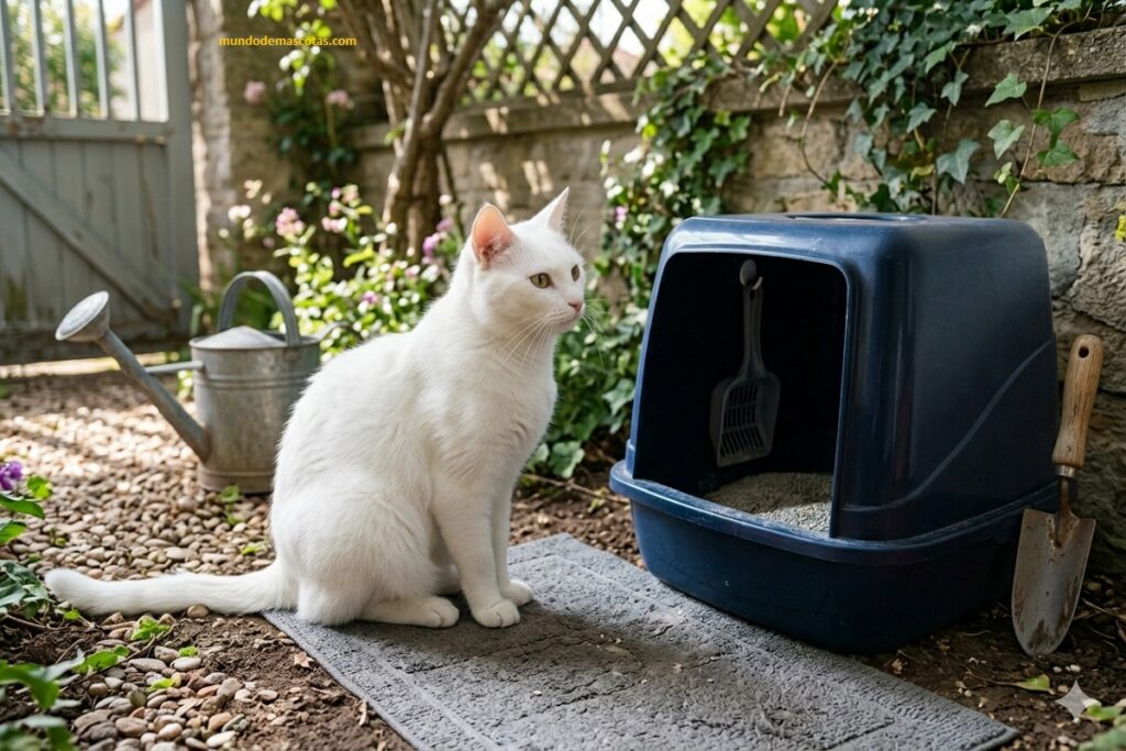 Cómo saber si mi gato orina fuera por estrés o enfermedad y es un gato blanco hermoso afuera de su arenero