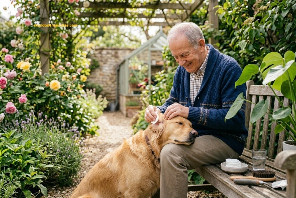 cómo saber si mi golden retriever tiene otitis después de limpiarles sus oídos en el jardín