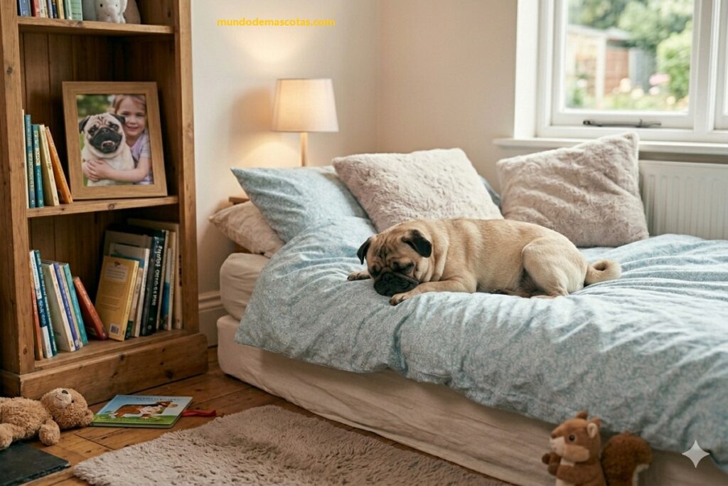 Dificultad para respirar en perros con metástasis y es un pug encima de la cama descansando porque esta enfermo