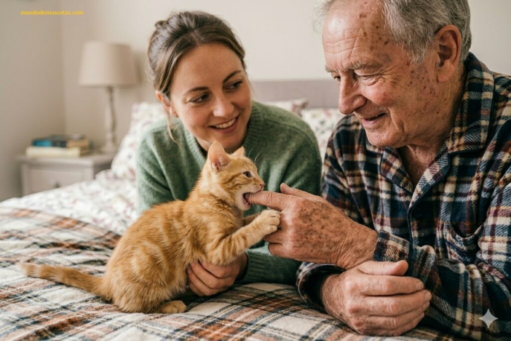 Mi gato cachorro me muerde fuerte y no me suelta y también a su dueño adulto que le da mucho amor