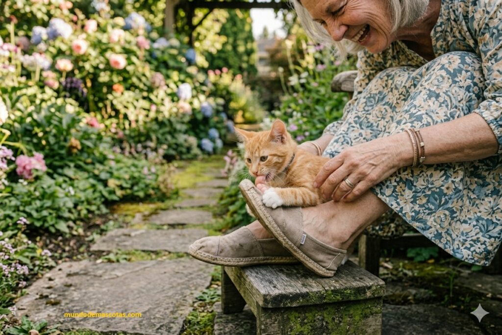 mi gato me muerde los dedos mientras ronronea y también los dedos de los pies y esta en el jardin
