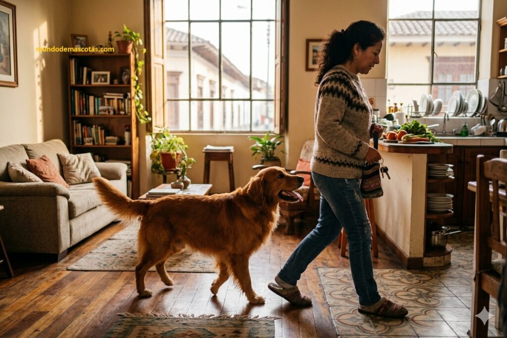 mi golden retriever me sigue al baño constantemente y me quiere acompañar a todos lados
