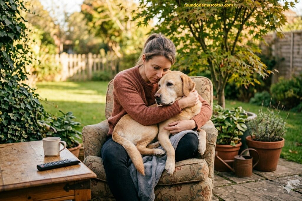 Mi perro hace popo negra y no quiere comer en el jardín con su dueña a su costado cuidándolo y acariciándolo.
