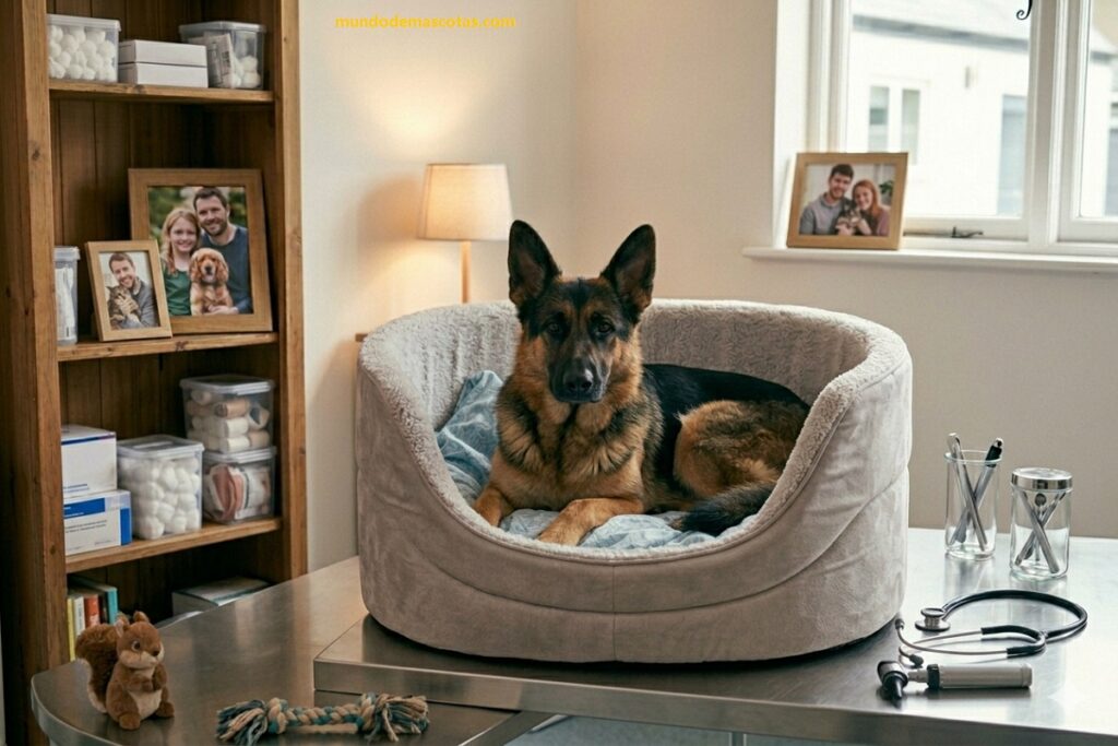 Mi perro tiene cáncer y respira muy rápido y es un pastor Alemán enorme y hermoso encima de su cama mirandome