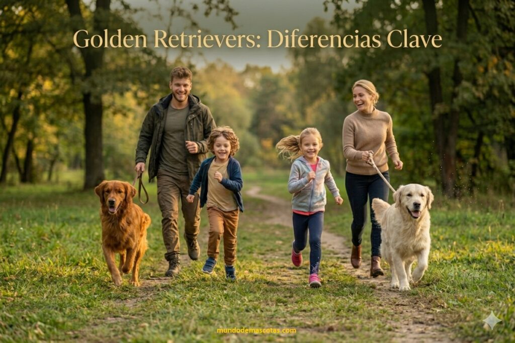cómo saber si mi cachorro de golden retriever es de línea europea y los dos canes estan corriendo con sus amos