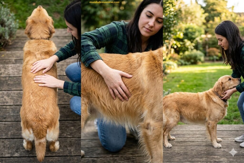Cómo saber si mi Golden Retriever tiene sobrepeso al observarlo y tocarlo con amor siempre