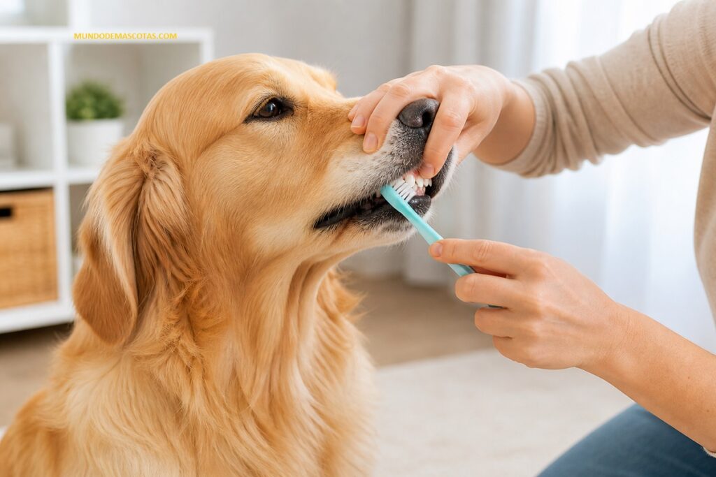 con qué frecuencia lavar los dientes a un golden retriever pero no quiere cooperar en su higiene