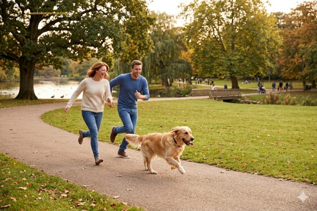 frecuencia de baño para un golden retriever que corre en el parque con sus dueños y es feliz