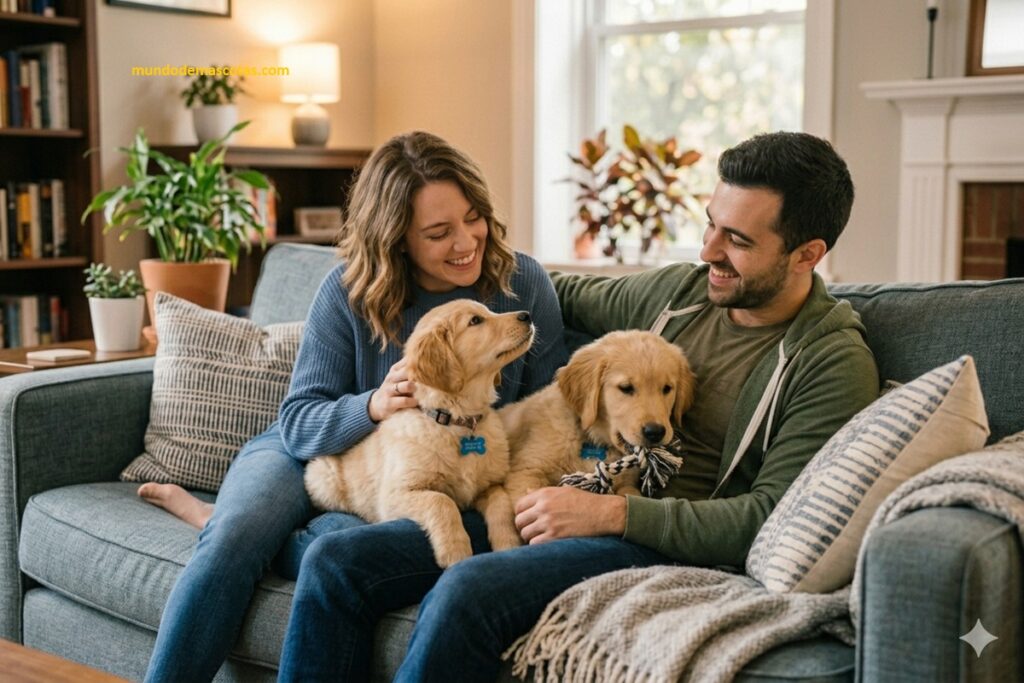 Mi cachorro Golden Retriever no sube de peso y esta en la sala con los adultos en el sofá