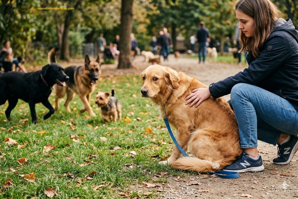 Por qué mi Golden Retriever tiene miedo a otros perros cuando sale al parque y no quiere caminar